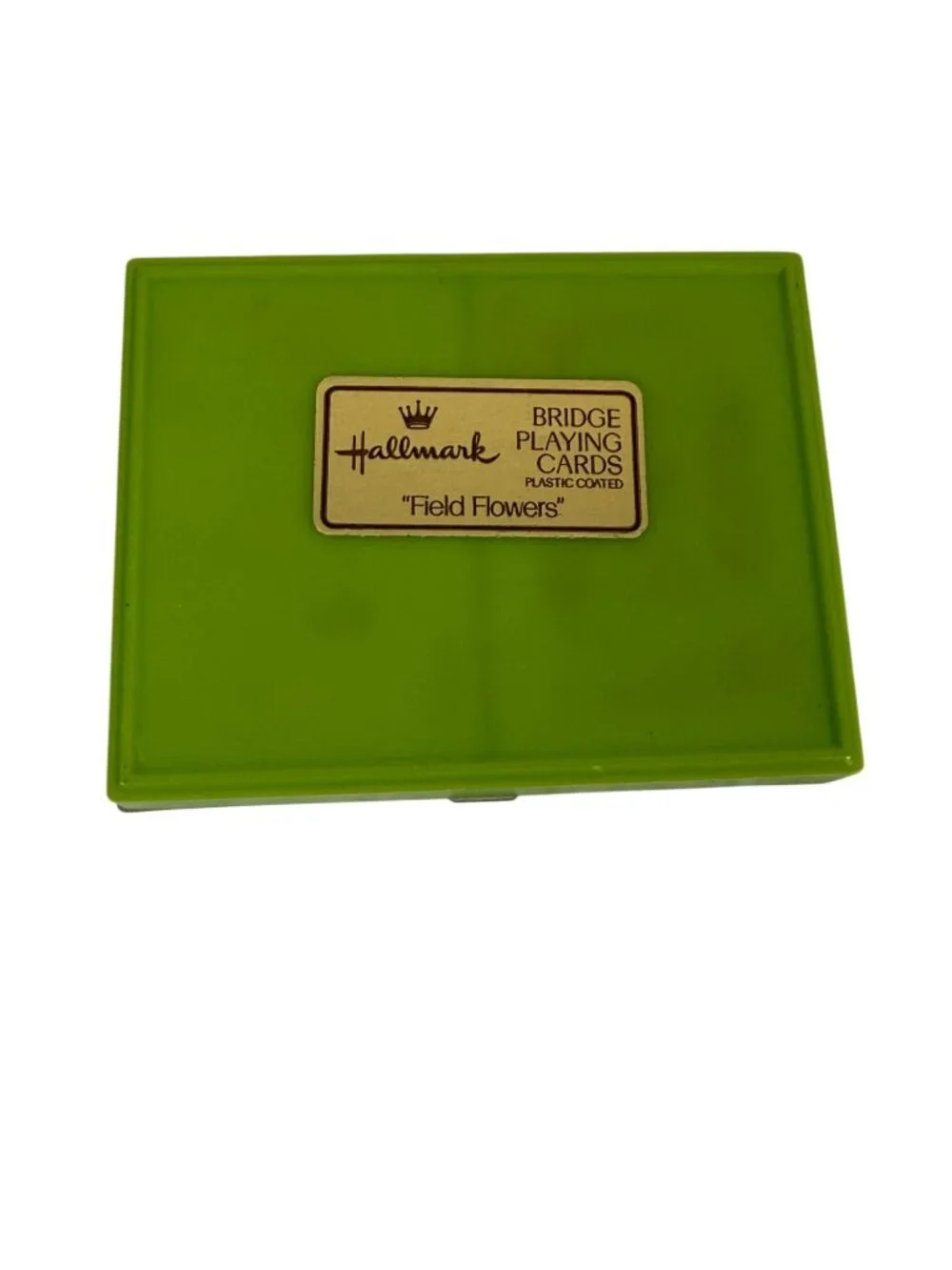Vintage Bridge Playing Cards Set Green Case Cocker Spaniel Puppy Siamese Cat